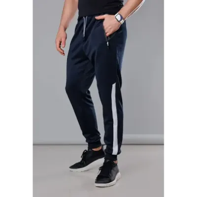 Pánské tepláky MODA172 tmavěmodro-bílé