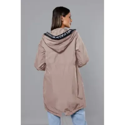 Tenká dámská přechodná bunda MODA1811BIG béžová Tenká dámská přechodná bunda MODA1811BIG béžová