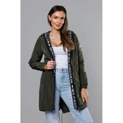 Tenká dámská přechodná bunda MODA1811BIG khaki