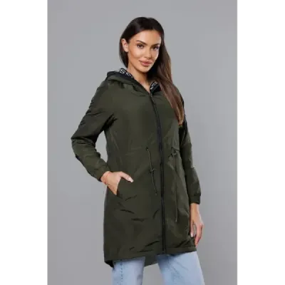 Tenká dámská přechodná bunda MODA1811BIG khaki