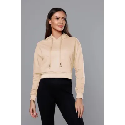 Krátká dámská mikina MODA939 krémová
