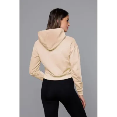 Krátká dámská mikina MODA939 krémová