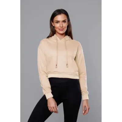 Krátká dámská mikina MODA939 krémová