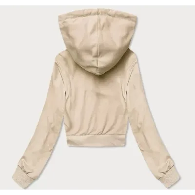 Krátká dámská mikina MODA939 krémová