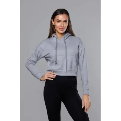 Krátká dámská mikina MODA939 světle šedá