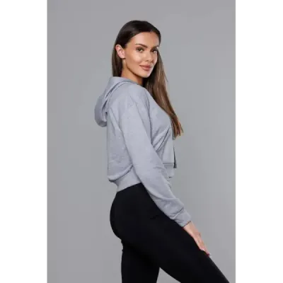 Krátká dámská mikina MODA939 světle šedá