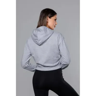 Krátká dámská mikina MODA939 světle šedá