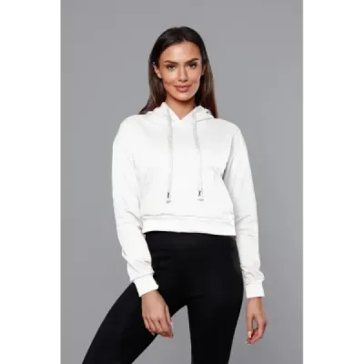 Krátká dámská mikina MODA939 bílá