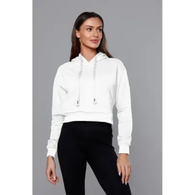 Krátká dámská mikina MODA939 bílá