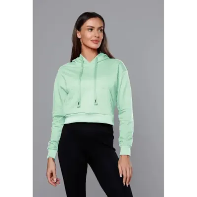 Krátká dámská mikina MODA939 pistáciová