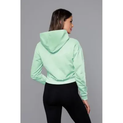 Krátká dámská mikina MODA939 pistáciová