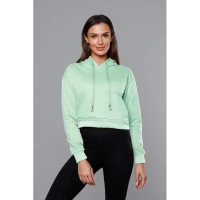 Krátká dámská mikina MODA939 pistáciová