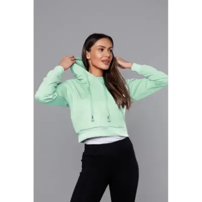 Krátká dámská mikina MODA939 pistáciová