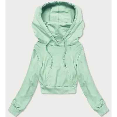 Krátká dámská mikina MODA939 pistáciová