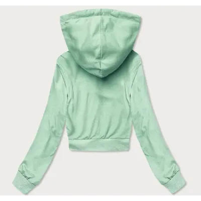 Krátká dámská mikina MODA939 pistáciová