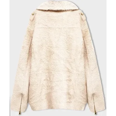 Krátký vlněný kabát MODA553 ecru