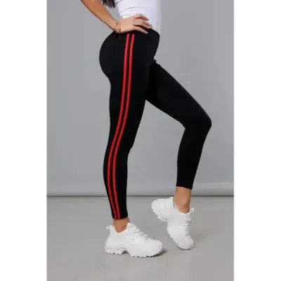 Dámské sportovní legíny MODA1052 černo-červené