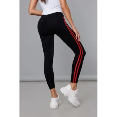 Dámské sportovní legíny MODA1052 černo-červené