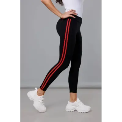 Dámské sportovní legíny MODA1052 černo-červené