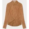 Dámská košile se stříbrnými pásky MODA0111 karamelová