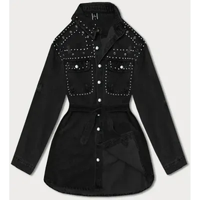 Dámská jeansová bunda oversize MODA958 černá