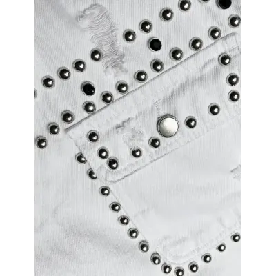 Dámská jeansová bunda oversize MODA959 bílá