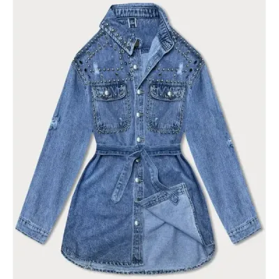 Dámská jeansová bunda oversize MODA957 modrá