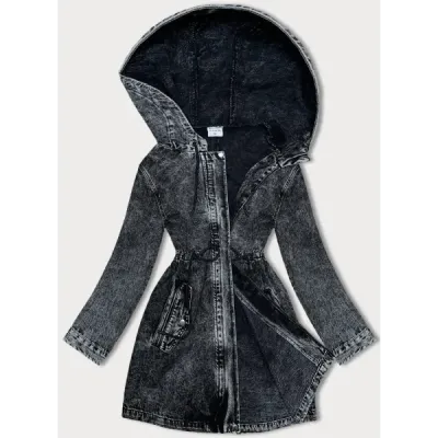 Volná dámská jeansová bunda MODA7065 černá