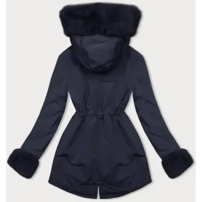 Krátká dámská zimní bunda parka MODA9062 tmavě modrá
