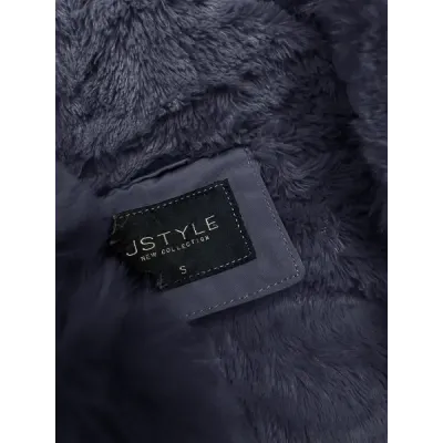 Krátká dámská zimní bunda parka MODA9062 tmavě modrá
