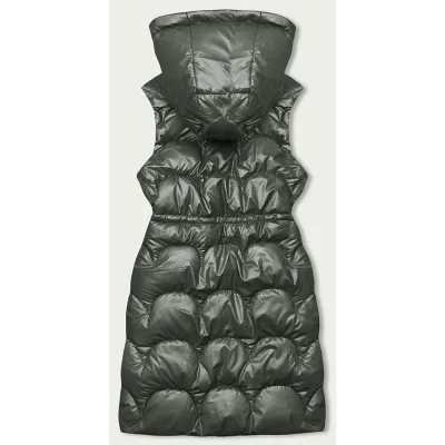 Dámská vesta s kapucí MODA8172 khaki