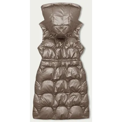 Dámská vesta s kapucí MODA8172 cappuccino