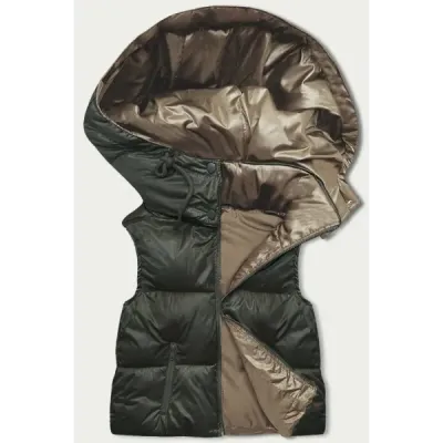 Dámská vesta s kapucí MODA8156 khaki