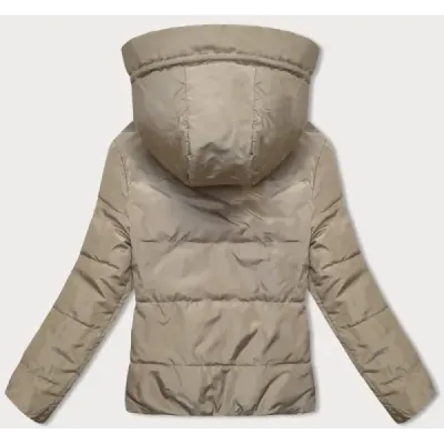 Oboustranná přechodná bunda s kapucí MODA8181 černo-béžová