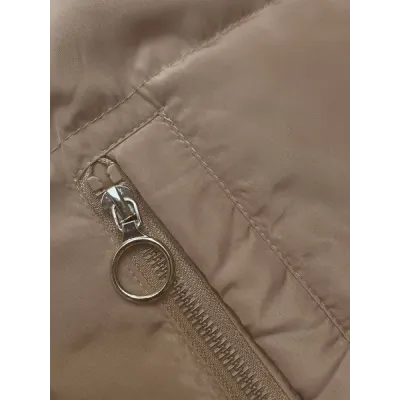 Oboustranná přechodná bunda s kapucí MODA8181 béžovo-khaki