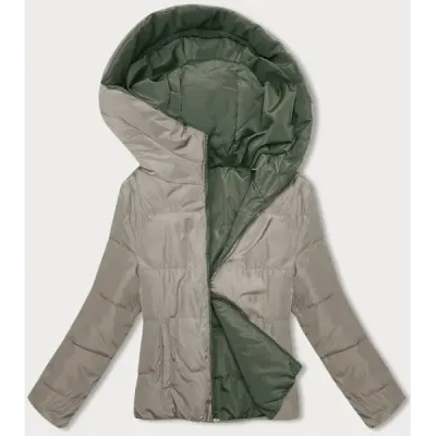 Oboustranná přechodná bunda s kapucí MODA8181 khaki-béžová