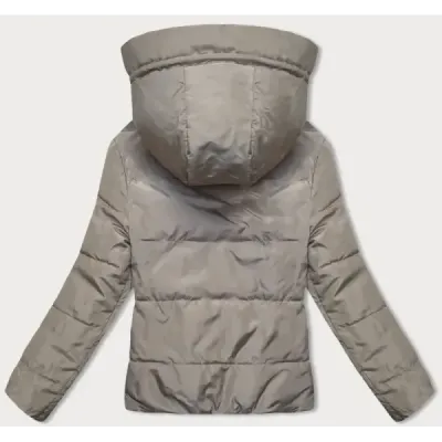 Oboustranná přechodná bunda s kapucí MODA8181 khaki-béžová