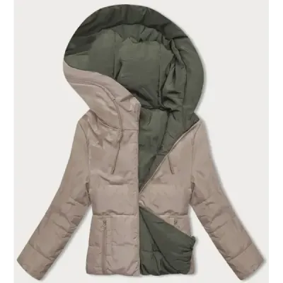 Oboustranná přechodná bunda s kapucí MODA8181 cappuccino-khaki