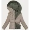Oboustranná přechodná bunda s kapucí MODA8181 cappuccino-khaki