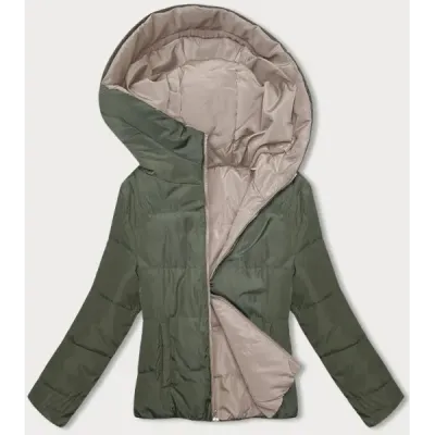 Oboustranná přechodná bunda s kapucí MODA8181 cappuccino-khaki