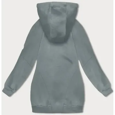 Dlouha dámská mikina MODA332A šedozelena