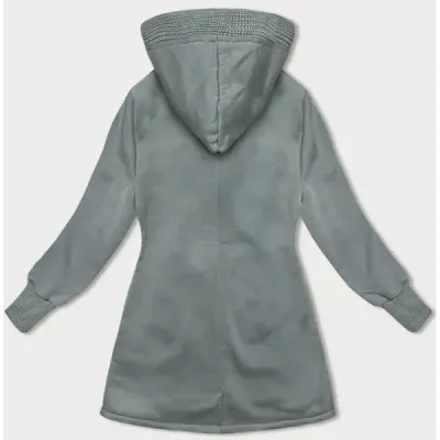 Dlouha dámská mikina MODA321A šedozelena