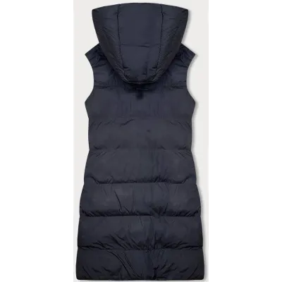 Oboustranná dámská vesta oversize MODA724 tmavěmodro-černá