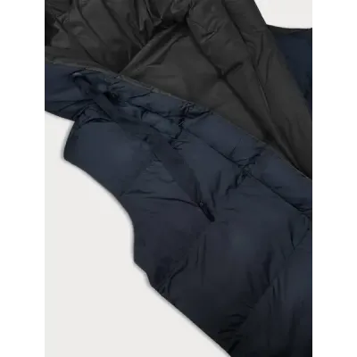 Oboustranná dámská vesta oversize MODA724 tmavěmodro-černá