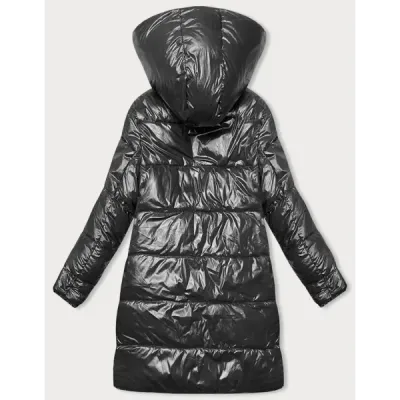Hrubá dámská zimní bunda MODA768 černo-běžová