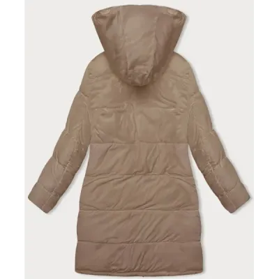Hrubá dámská zimní bunda MODA768 černo-běžová