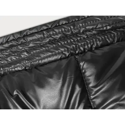 Hrubá dámská zimní bunda MODA768 černo-běžová