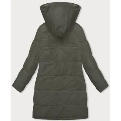 Hrubá dámská zimní bunda MODA768 černo-khaki
