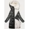 Hrubá dámská zimní bunda MODA768 černo-ecru