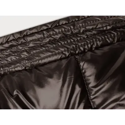 Hrubá dámská zimní bunda MODA768 hněda-ecru